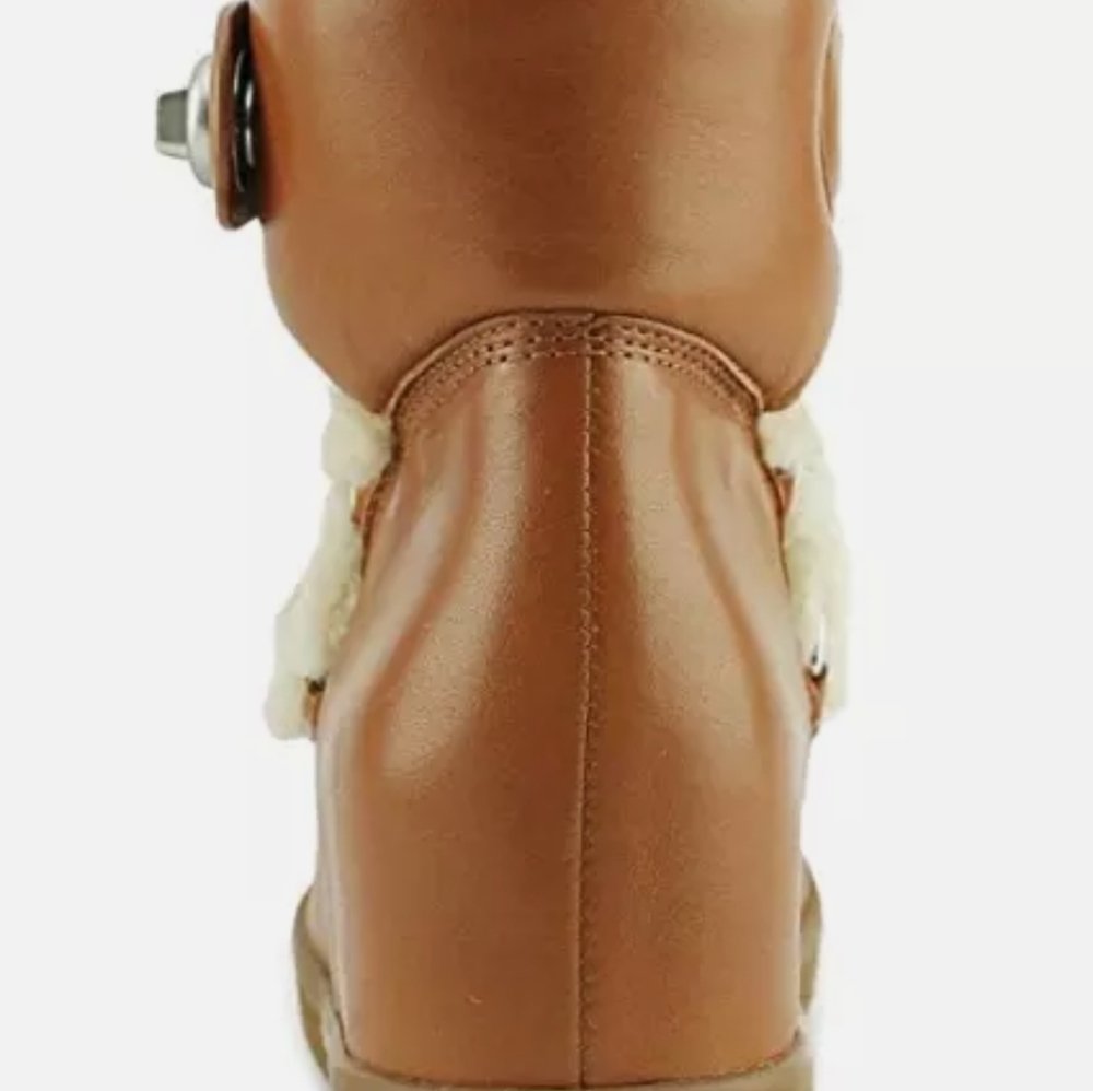 NWT COACH Monroe Shearling wedge bootie - Picture 4 of 8